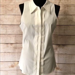 Lafayette 148 White Sleeveless Blouse